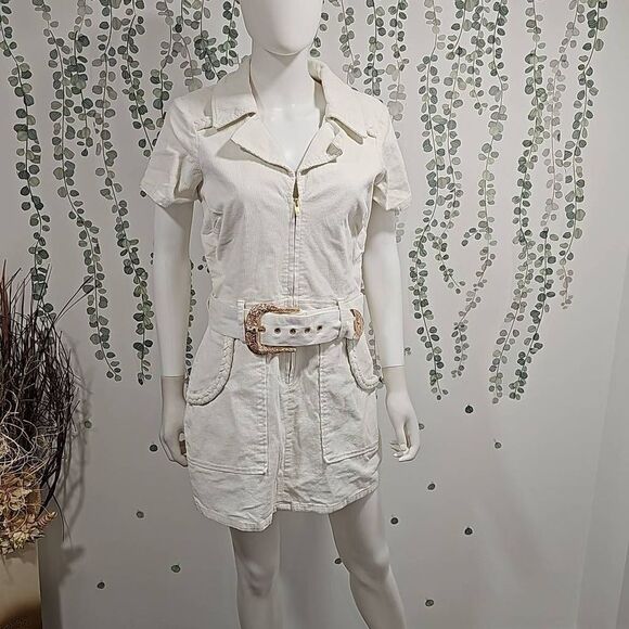 Show Me Your MuMu Outlaw Dress Ivory Corduroy - Picture 4 of 11